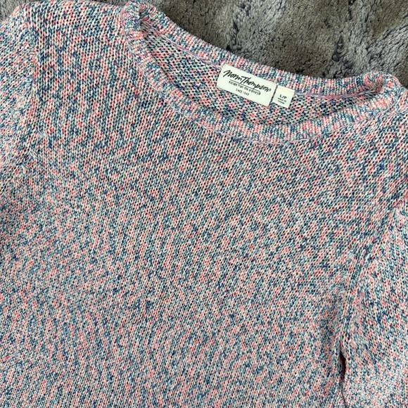 Norm Thompson Sweaters - Vtg Norm Thompson Sweater Shirt Women's Lg Knit Pullover Top Stretch Pink Blue